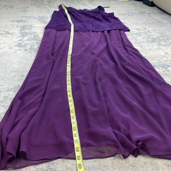 New Alex Evenings Purple Lace Overlay Gown Maxi Dress MOTB Plus Size 16W - Picture 10 of 13